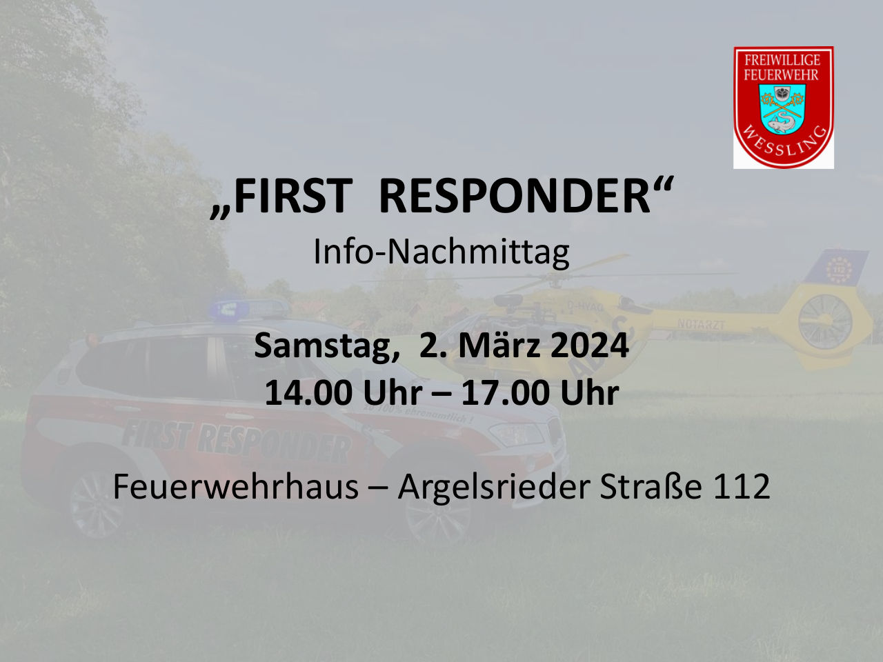 First Responder: Info-Nachmittag
